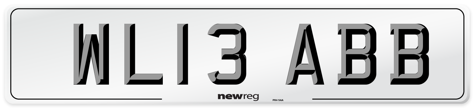 WL13 ABB Number Plate from New Reg